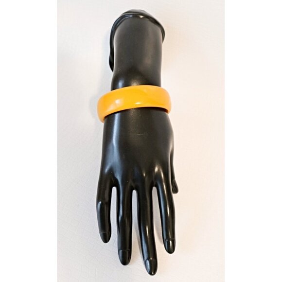 Vintage Bakelite Bracelet Honey With Butterscotch Marbling Retro Bangle - Picture 3 of 3